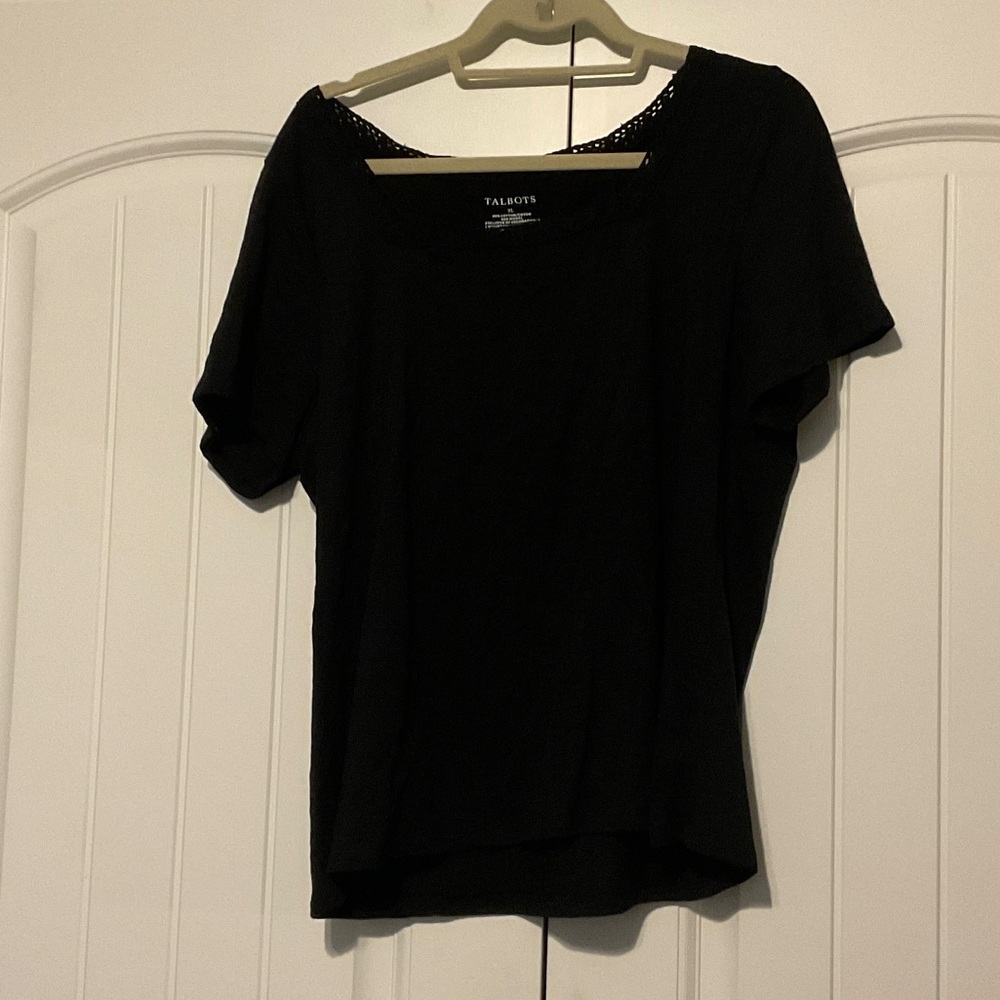 Talbots Classic Black Short Sleeve Top